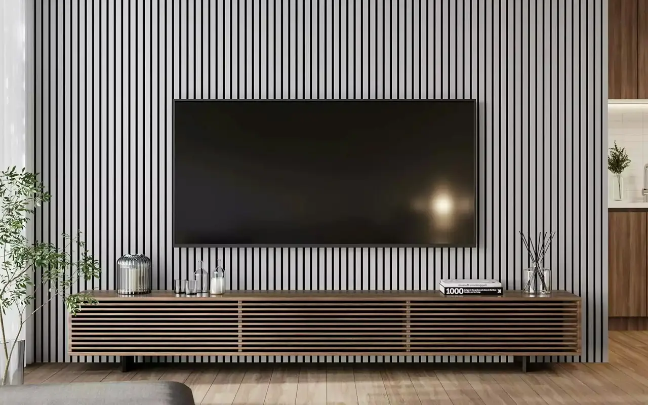 Floating TV Panel media wall design