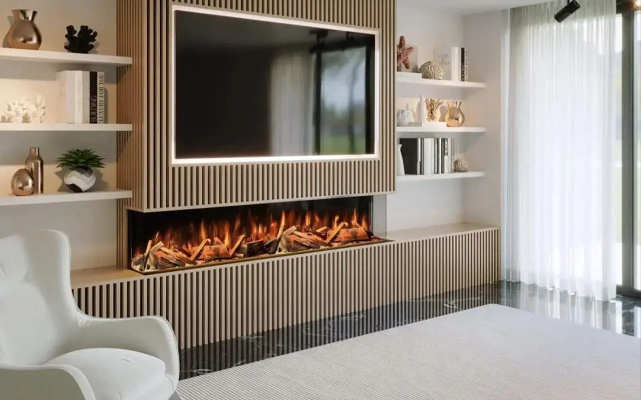 Slat media wall example