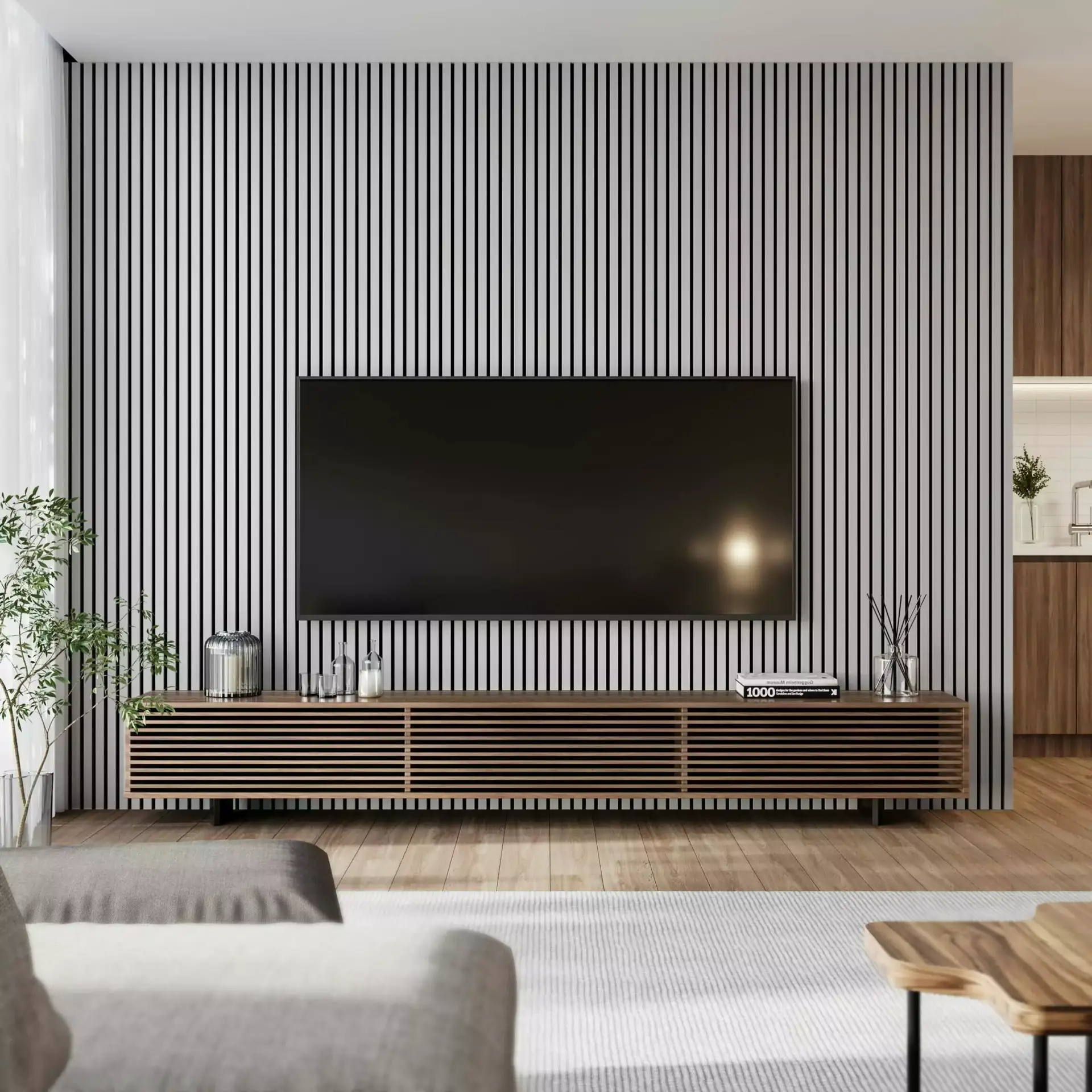 Luxury custom media wall installation